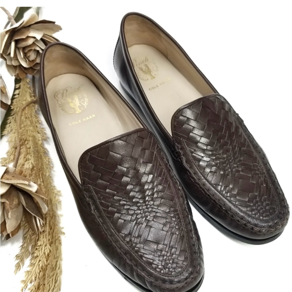 Cole Haan Pinch Hand Sewn Brown Weave Loafer 11B